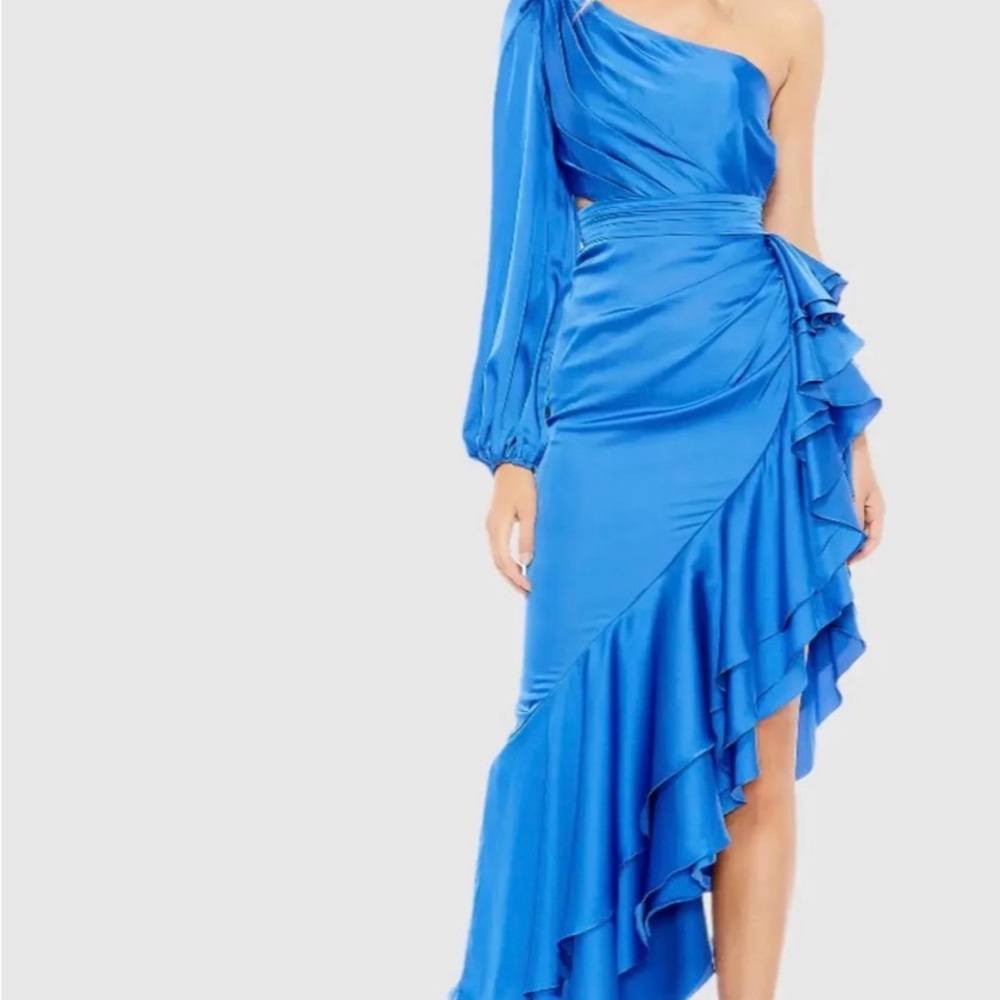 Mac Duggal Vibrant Blue Asymmetrical Dress
